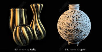 3D室内精美工艺品展示 四款设计模型下载与工艺美术品设计解析